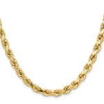 Gold (10K & 14K) Semi-Solid Diamond-Cut Rope Chain - 10k Yellow Gold / 20 in / 6.5 mm