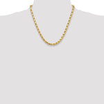 Gold (10K & 14K) Semi-Solid Diamond-Cut Rope Chain - 10k Yellow Gold / 20 in / 6.5 mm