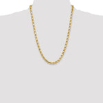 Gold (10K & 14K) Semi-Solid Diamond-Cut Rope Chain - 10k Yellow Gold / 24 in / 6.5 mm