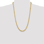 Gold (10K & 14K) Semi-Solid Diamond-Cut Rope Chain - 10k Yellow Gold / 26 in / 6.5 mm