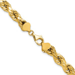 Gold (10K & 14K) Semi-Solid Diamond-Cut Rope Chain - 10k Yellow Gold / 20 in / 8 mm