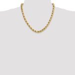Gold (10K & 14K) Semi-Solid Diamond-Cut Rope Chain - 10k Yellow Gold / 20 in / 8 mm