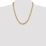 Gold (10K & 14K) Semi-Solid Diamond-Cut Rope Chain - 10k Yellow Gold / 22 in / 8 mm