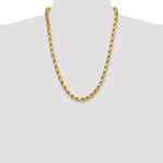 Gold (10K & 14K) Semi-Solid Diamond-Cut Rope Chain - 10k Yellow Gold / 24 in / 8 mm