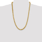 Gold (10K & 14K) Semi-Solid Diamond-Cut Rope Chain - 10k Yellow Gold / 26 in / 8 mm