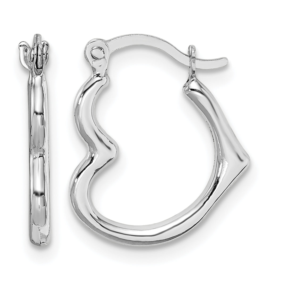 Gold Heart Shaped Hoop Earrings - 10k White Gold / 13 x 16 mm#10k White Gold_13 x 16 mm