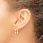 Gold Heart Shaped Hoop Earrings - 10k Yellow Gold / 19 x 22 mm