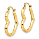 Gold Heart Shaped Hoop Earrings - 10k Yellow Gold / 23 x 26 mm