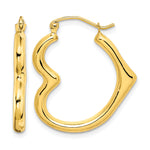 Gold Heart Shaped Hoop Earrings - 10k Yellow Gold / 23 x 26 mm