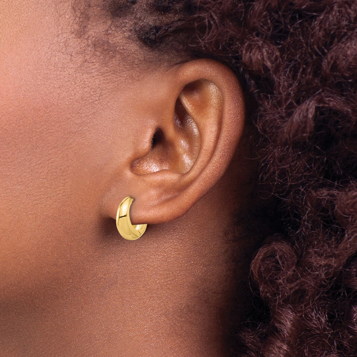 Gold Graduating Hinged Hoop Earrings - 10k Yellow Gold / 5.5 mm