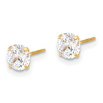 Gold CZ Stud Earrings - 10k Yellow Gold / 5 mm