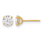 Gold CZ Stud Earrings - 10k Yellow Gold / 5 mm