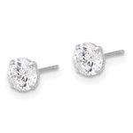 Gold CZ Stud Earrings - 10k White Gold / 5 mm