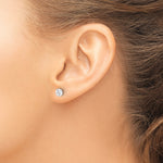 Gold CZ Stud Earrings - 10k White Gold / 5 mm