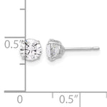 Gold CZ Stud Earrings - 10k White Gold / 5 mm