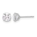 Gold CZ Stud Earrings - 10k White Gold / 5 mm