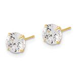 Gold CZ Stud Earrings - 10k Yellow Gold / 6 mm