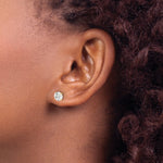 Gold CZ Stud Earrings - 10k Yellow Gold / 6 mm