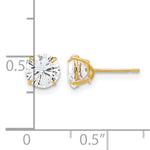 Gold CZ Stud Earrings - 10k Yellow Gold / 6 mm