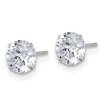 Gold CZ Stud Earrings - 10k White Gold / 6 mm
