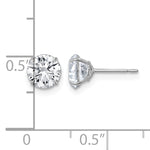Gold CZ Stud Earrings - 10k White Gold / 6 mm