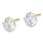 Gold CZ Stud Earrings - 10k Yellow Gold / 8 mm