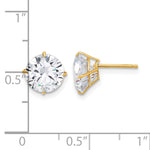 Gold CZ Stud Earrings - 10k Yellow Gold / 8 mm