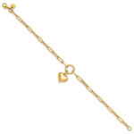 Gold Polished Heart Bracelet - 10k Yellow Gold
