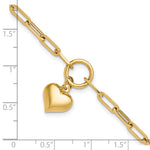 Gold Polished Heart Bracelet - 10k Yellow Gold
