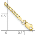Gold (10K & 14K) Flat Beveled Curb Chain Anklet - 10k Yellow Gold / 9 in / 2.2 mm