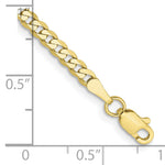 Gold (10K & 14K) Flat Beveled Curb Chain Bracelet - 10k Yellow Gold / 7 in / 2.9 mm