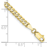 Gold (10K & 14K) Flat Beveled Curb Chain Bracelet - 10k Yellow Gold / 7 in / 3.9 mm