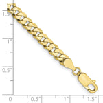 Gold (10K & 14K) Flat Beveled Curb Chain Bracelet - 10k Yellow Gold / 7 in / 4.75 mm