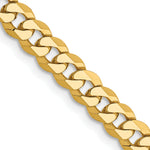 Gold (10K & 14K) Flat Beveled Curb Chain - 10k Yellow Gold / 18 in / 4.75 mm