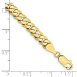 Gold (10K & 14K) Flat Beveled Curb Chain Bracelet - 10k Yellow Gold / 7 in / 5.75 mm
