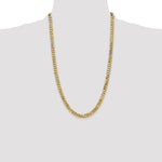 Gold (10K & 14K) Flat Beveled Curb Chain - 10k Yellow Gold / 26 in / 6.25 mm