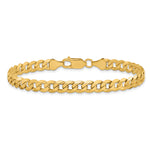 Gold (10K & 14K) Flat Beveled Curb Chain Bracelet - 10k Yellow Gold / 8 in / 6.25 mm