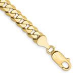 Gold (10K & 14K) Flat Beveled Curb Chain Bracelet - 10k Yellow Gold / 8 in / 6.25 mm