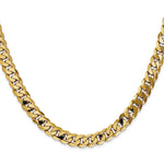Gold (10K & 14K) Flat Beveled Curb Chain - 10k Yellow Gold / 18 in / 6.75 mm