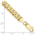 Gold (10K & 14K) Flat Beveled Curb Chain Bracelet - 10k Yellow Gold / 8 in / 6.75 mm
