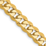 Gold (10K & 14K) Flat Beveled Curb Chain - 10k Yellow Gold / 18 in / 6.75 mm