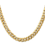 Gold (10K & 14K) Flat Beveled Curb Chain - 10k Yellow Gold / 20 in / 7.75 mm