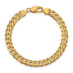 Gold (10K & 14K) Flat Beveled Curb Chain Bracelet - 10k Yellow Gold / 8 in / 7.75 mm