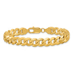 Gold (10K & 14K) Flat Beveled Curb Chain Bracelet - 10k Yellow Gold / 8 in / 8.25 mm