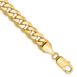 Gold (10K & 14K) Flat Beveled Curb Chain Bracelet - 10k Yellow Gold / 8 in / 8.25 mm