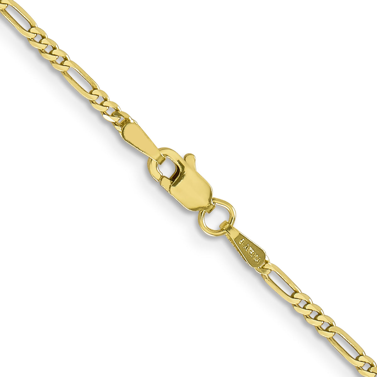 Gold (10K & 14K) Flat Figaro Chain - 10k Yellow Gold / 16 in / 1.75 mm