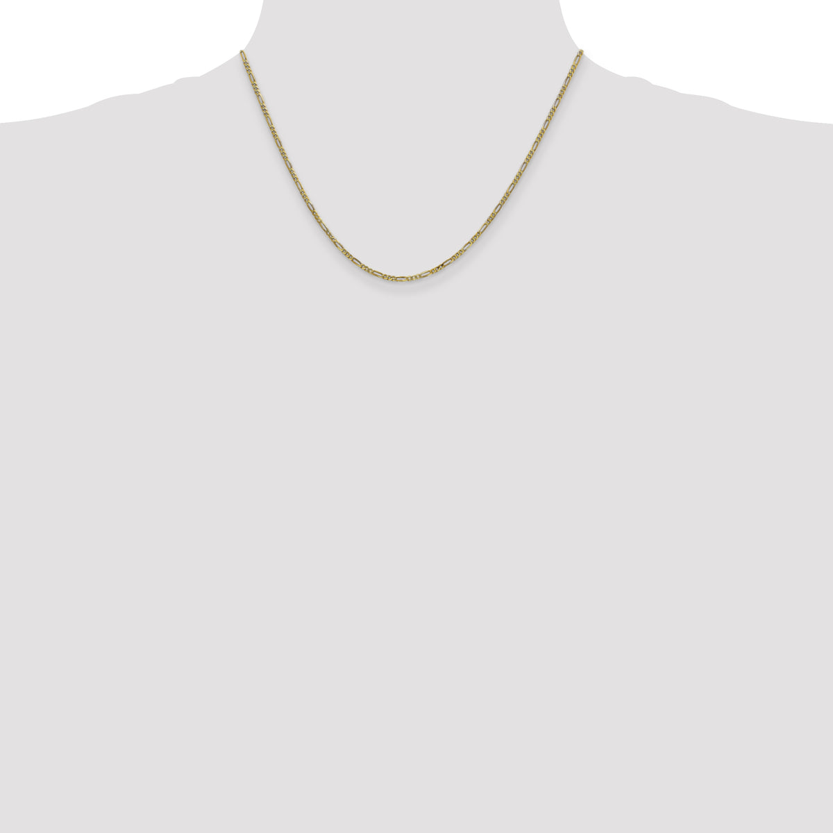 Gold (10K & 14K) Flat Figaro Chain - 10k Yellow Gold / 18 in / 1.75 mm
