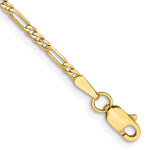 Gold (10K & 14K) Flat Figaro Chain Bracelet - 10k Yellow Gold / 7 in / 1.75 mm