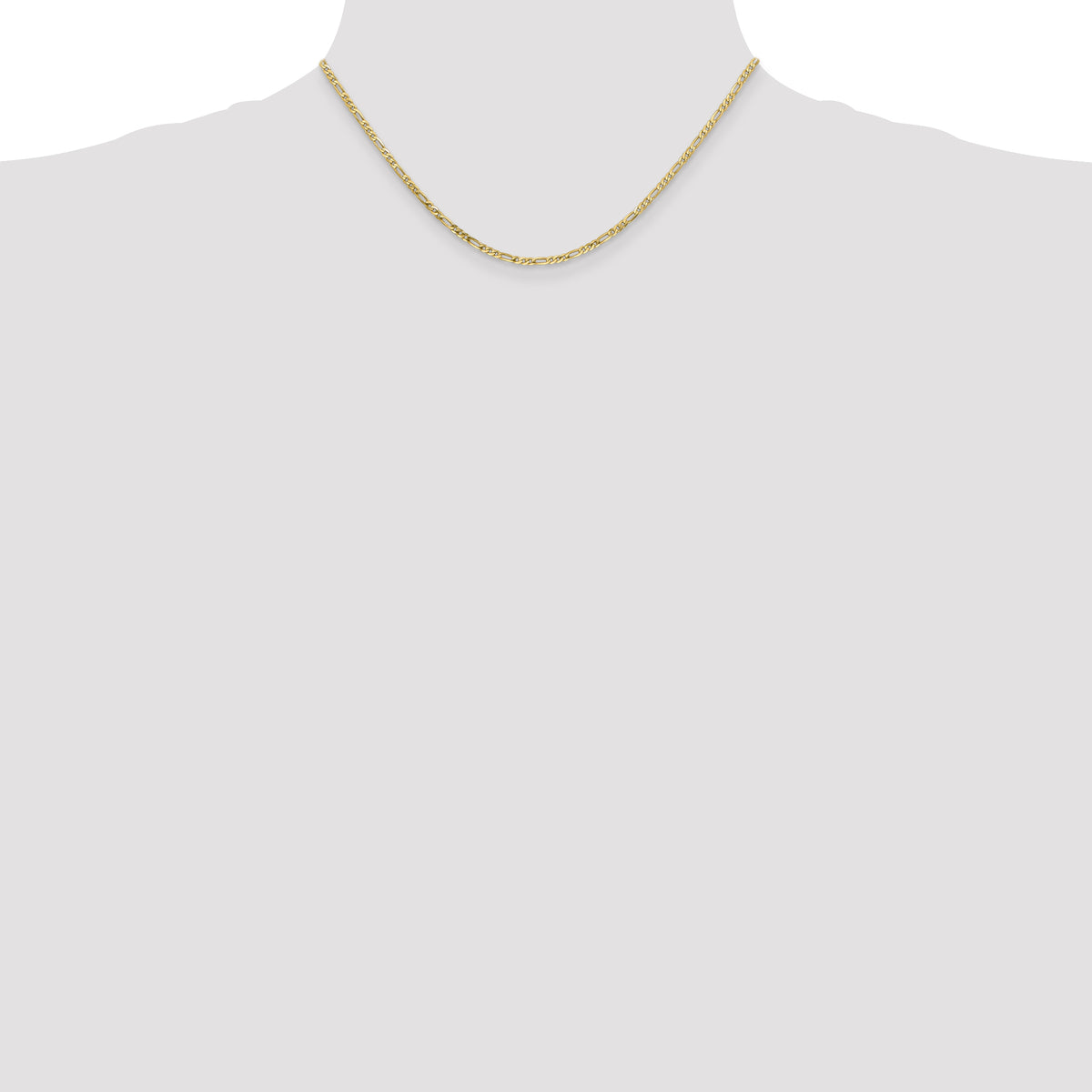 Gold (10K & 14K) Flat Figaro Chain - 10k Yellow Gold / 16 in / 2.2 mm