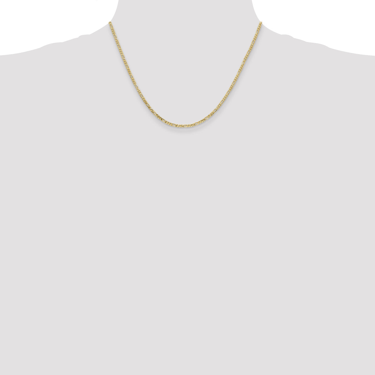 Gold (10K & 14K) Flat Figaro Chain - 10k Yellow Gold / 18 in / 2.2 mm